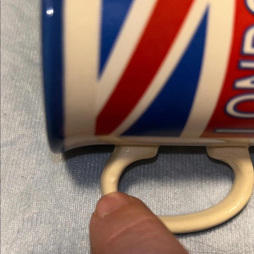 Ceramic London Unmarked Red White Blue Taxi Coffee Cup